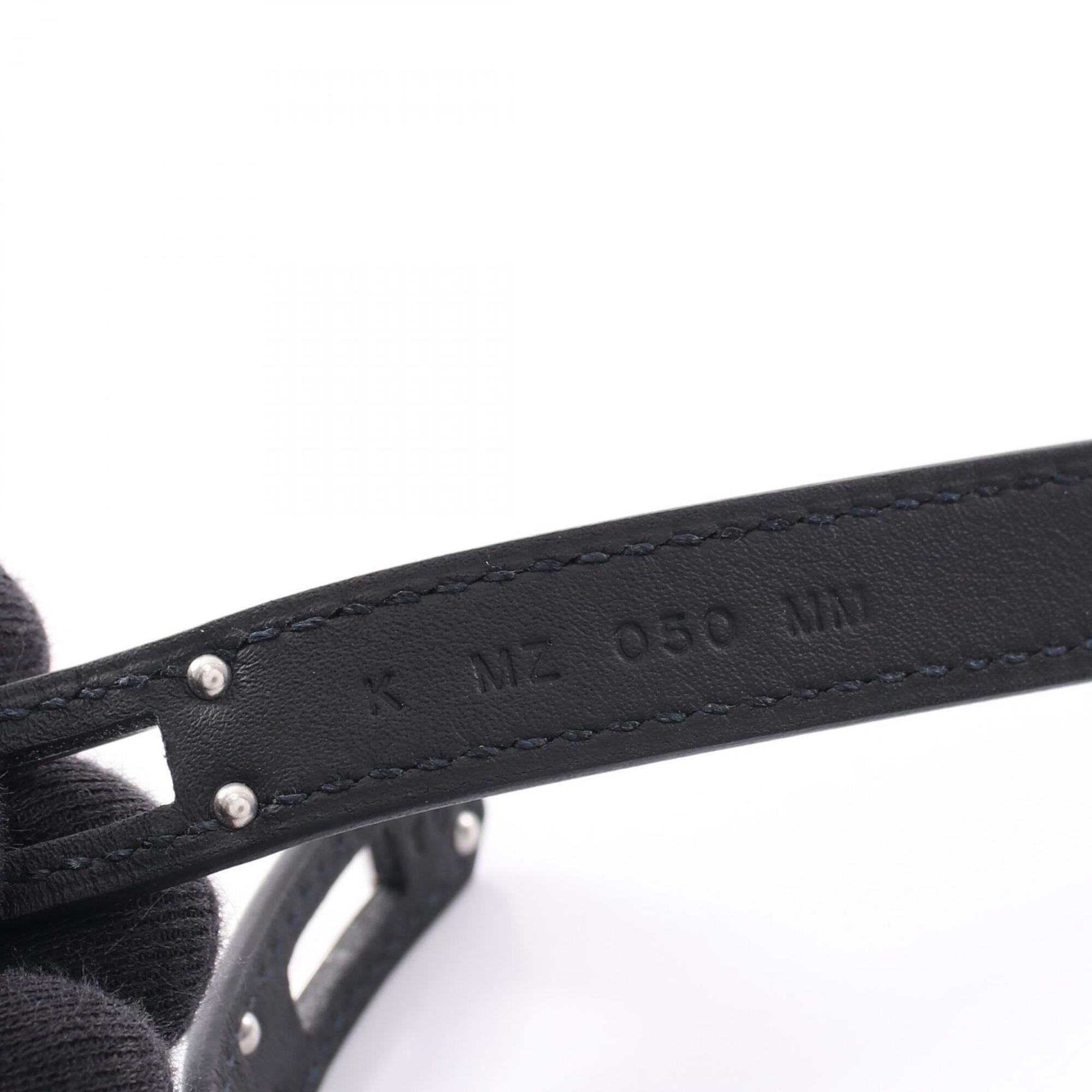 Hermes Kelly Bracelet Double Tour Accessory Calfskin (Cowhide) Stainless Steel Box Calf Women's Black/Silver — New - Store Return