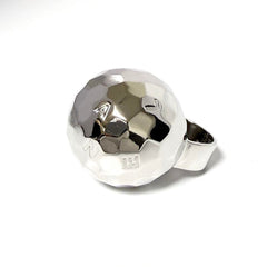 Chanel Women's Mirror Ball Ring, Silver — Like New