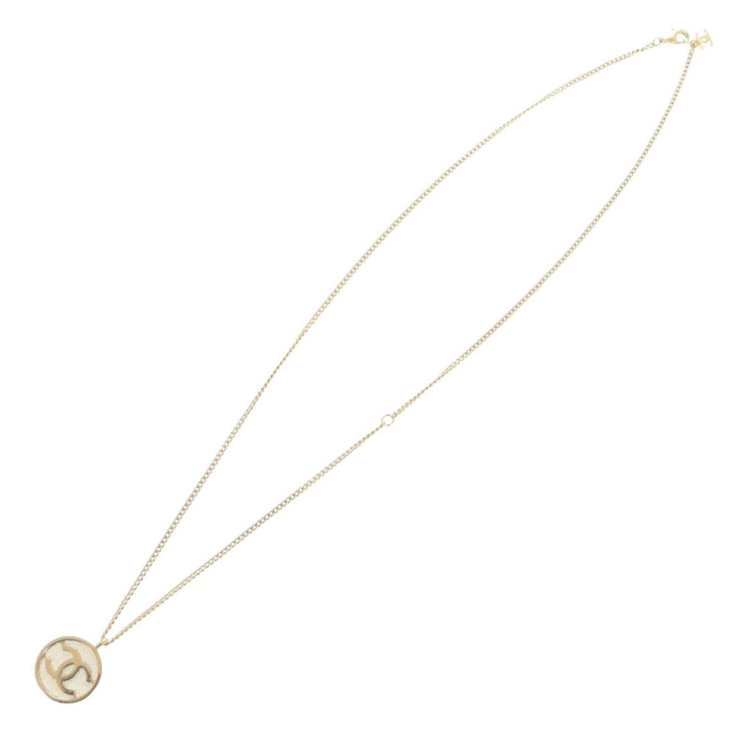 Excellent condition Chanel Coco Mark GP Gold Necklace 0756 CHANEL