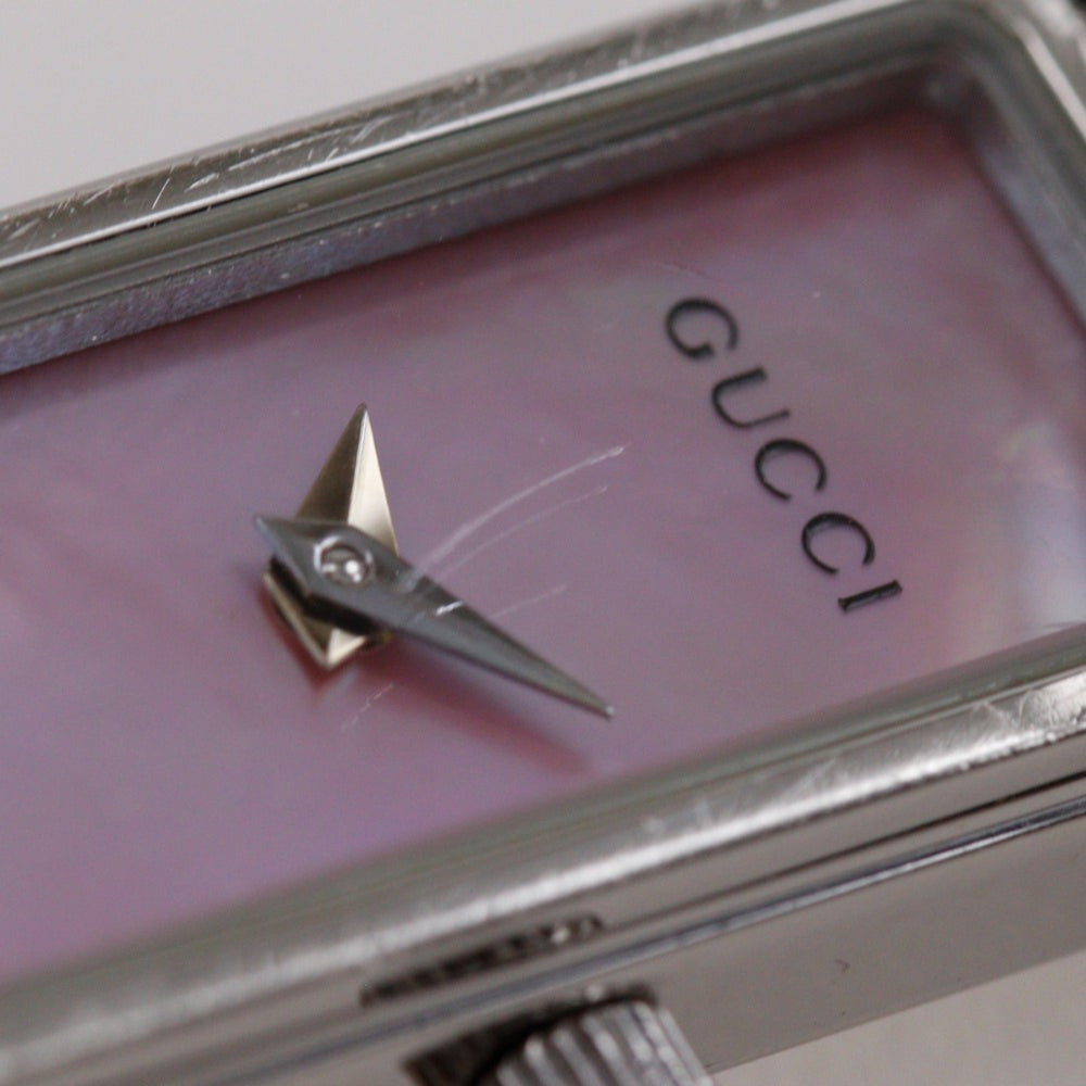 Gucci 1500L Stainless Steel Quartz Analog Watch with Pink Dial for Women — Good