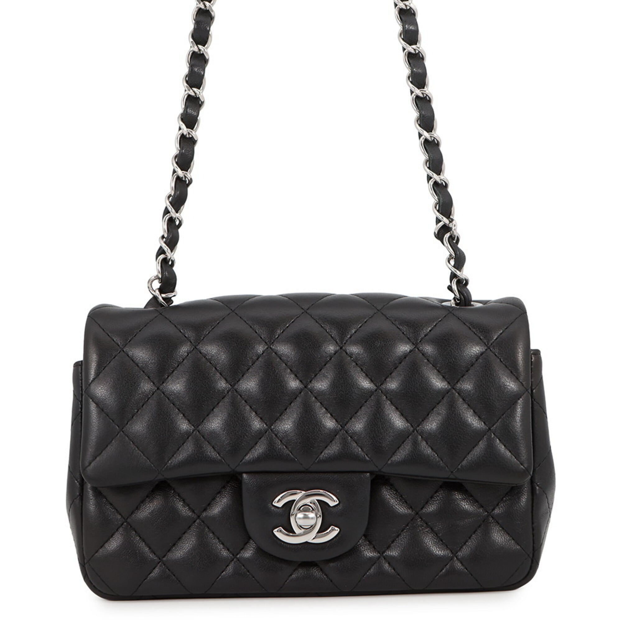 Chanel Chain Shoulder Bag Mini Matelassé 20 Coco Mark Lambskin A69900 CHANEL Black Handbag Women's — Like New