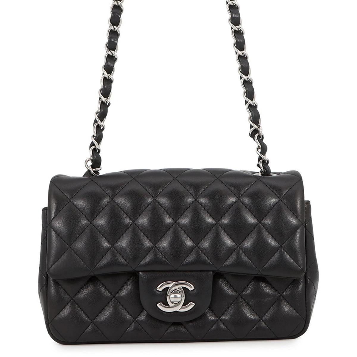 Chanel Chain Shoulder Bag Mini Matelassé 20 Coco Mark Lambskin A69900 CHANEL Black Handbag Women's — Like New