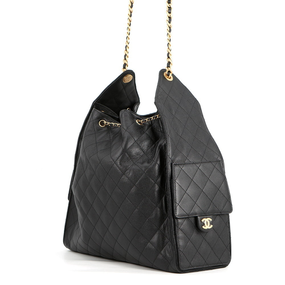 Chanel Chain Shoulder Bag CHANEL25 Large Coco Mark Matelassé Caviar Skin AS5553 CHANEL Black Handbag Women's — Like New