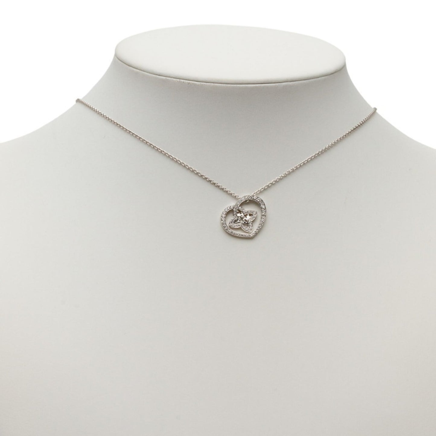 Louis Vuitton Pendant Necklace PM Diamond Q93214 Silver 18K White Gold Women's LOUIS VUITTON