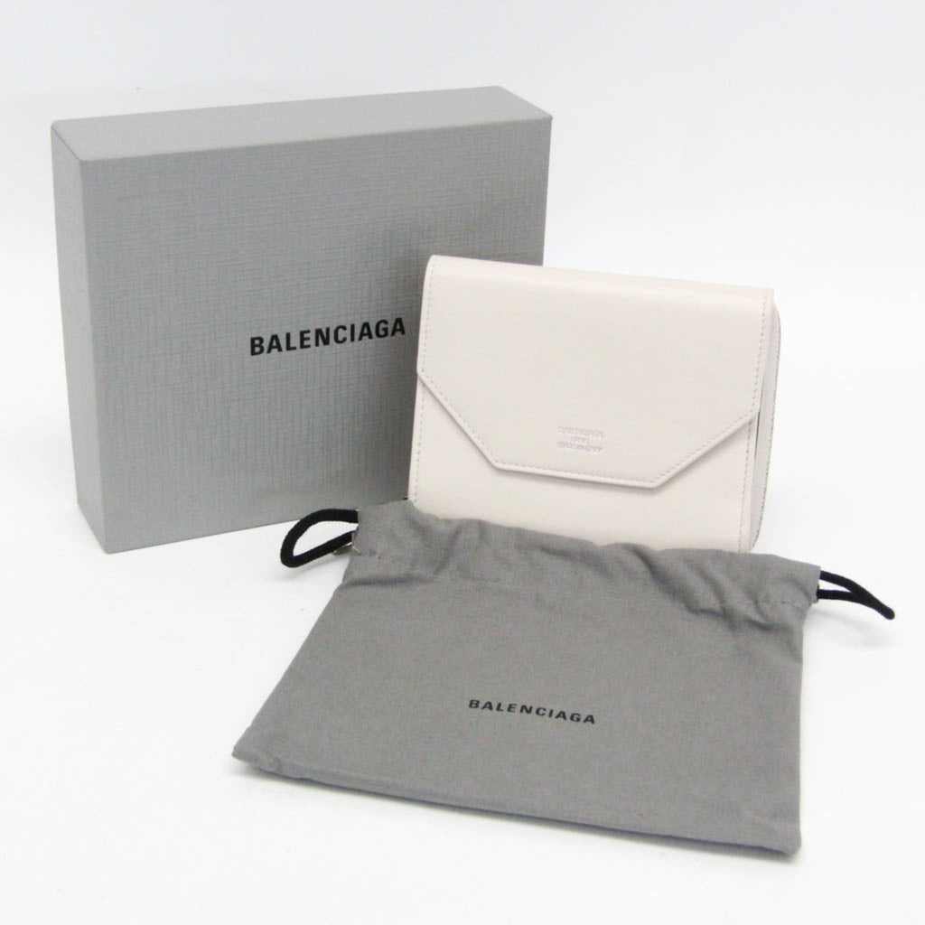Balenciaga Envelope Compact Wallet 753762 Men,Women Leather Wallet (tri-fold) Black,Off-white