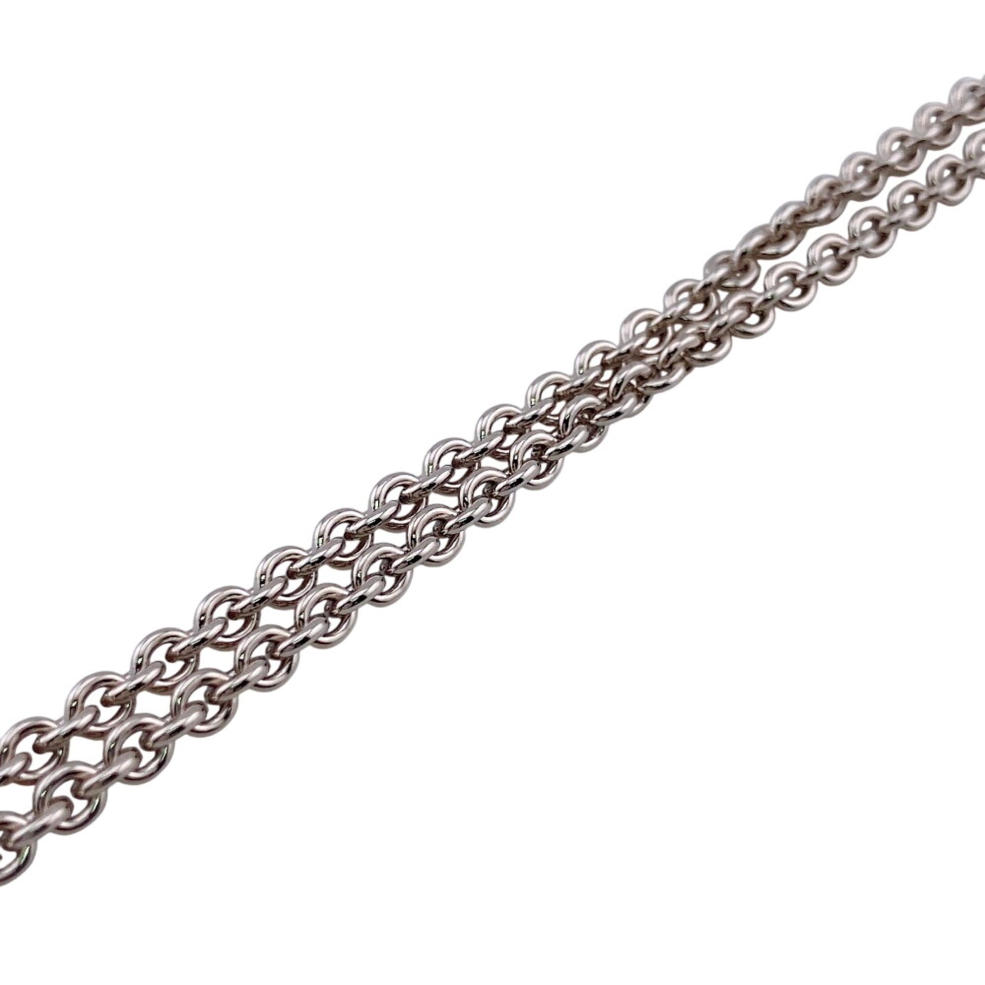 HERMES Medallion Quadrière Necklace Chain Silver — Like New