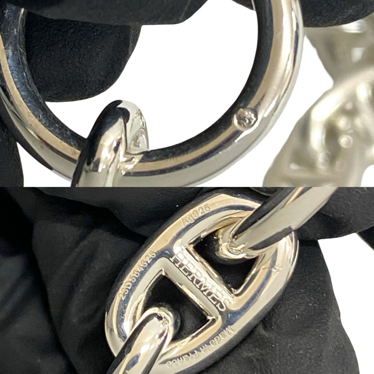 HERMES Chaine d'Ancre MM 16-link Sterling Silver 925 Chain Bracelet, 790-4