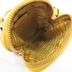 Prada Small Shoulder Pouch PELLETTERIA 9Y21OM Women's Leather Pouch,Shoulder Bag Yellow — Like New