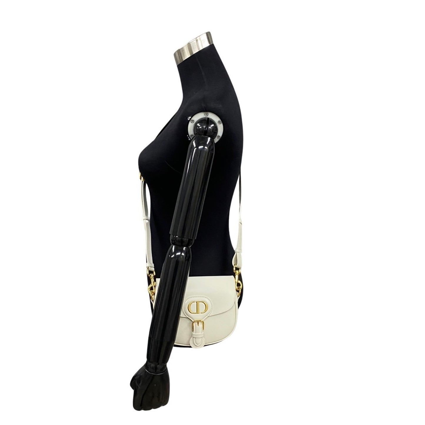 Christian Dior Bobby Small CD Hardware Box Calf Leather Shoulder Bag White 10920