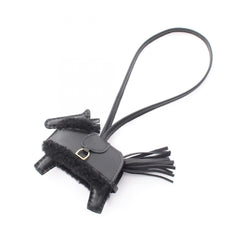 Hermes Rodeo PM Robeoplash Charm Accessory, Wool Agneau Milo, Veau Swift, Women's, Black — New - Store Return