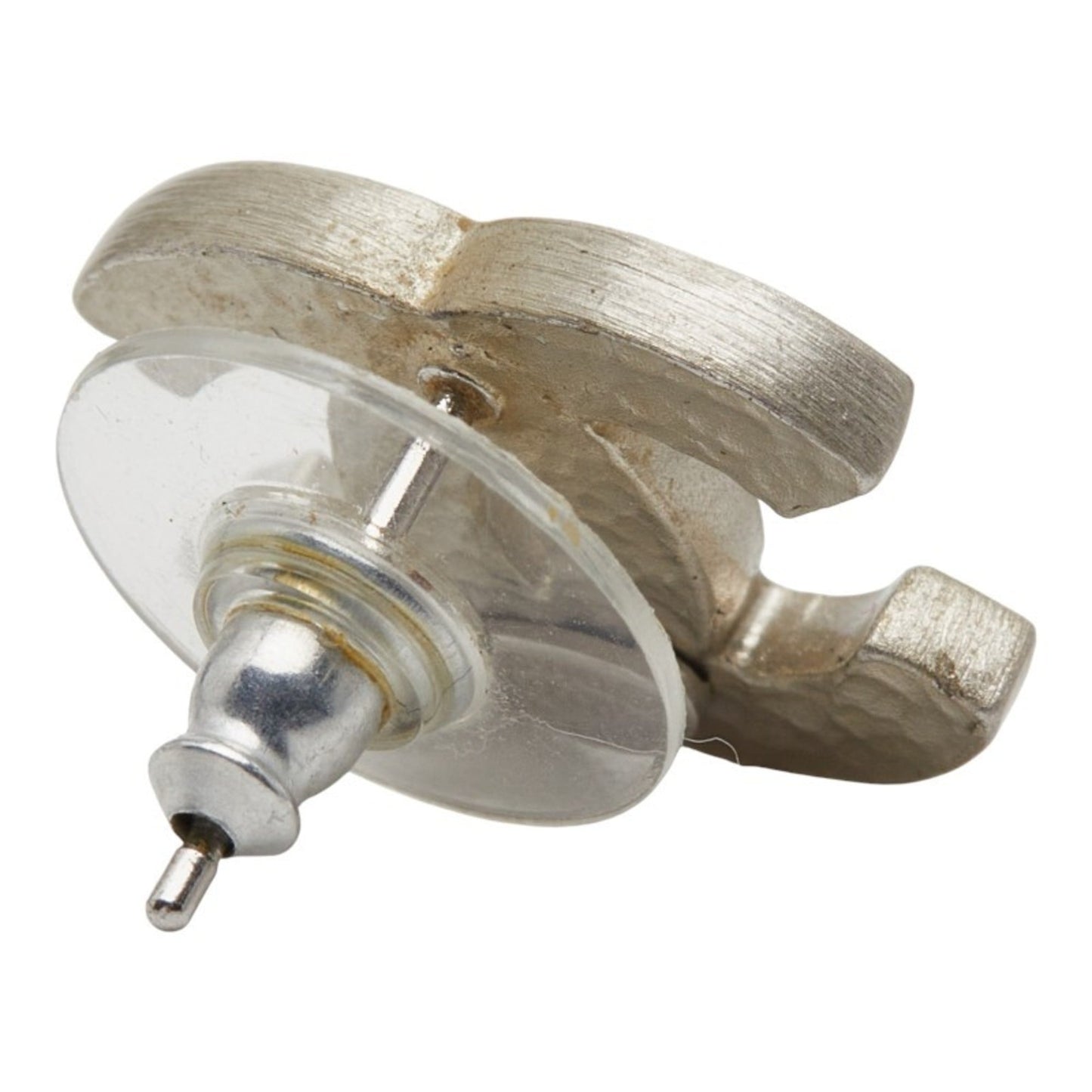 Chanel Coco Mark Stud Earrings, Single, Silver and Multicolor Metal, Women's, CHANEL