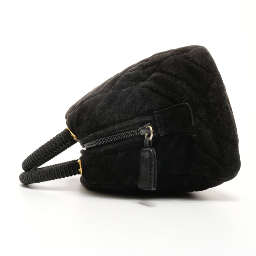 Prada suede Boston bag handbag in black