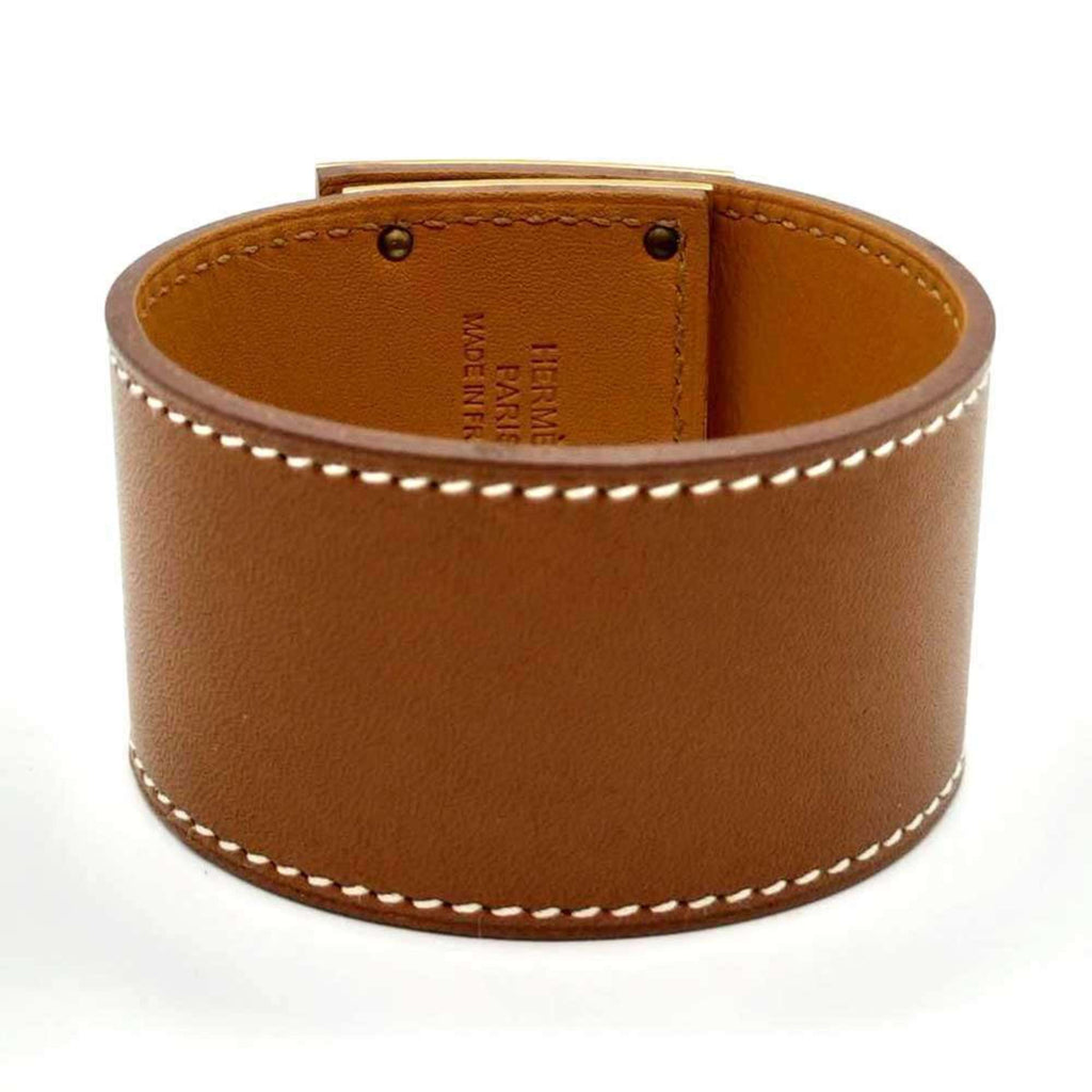 Hermes Hermès Kelly Dog Bangle Bracelet in Brown Box Calf Leather