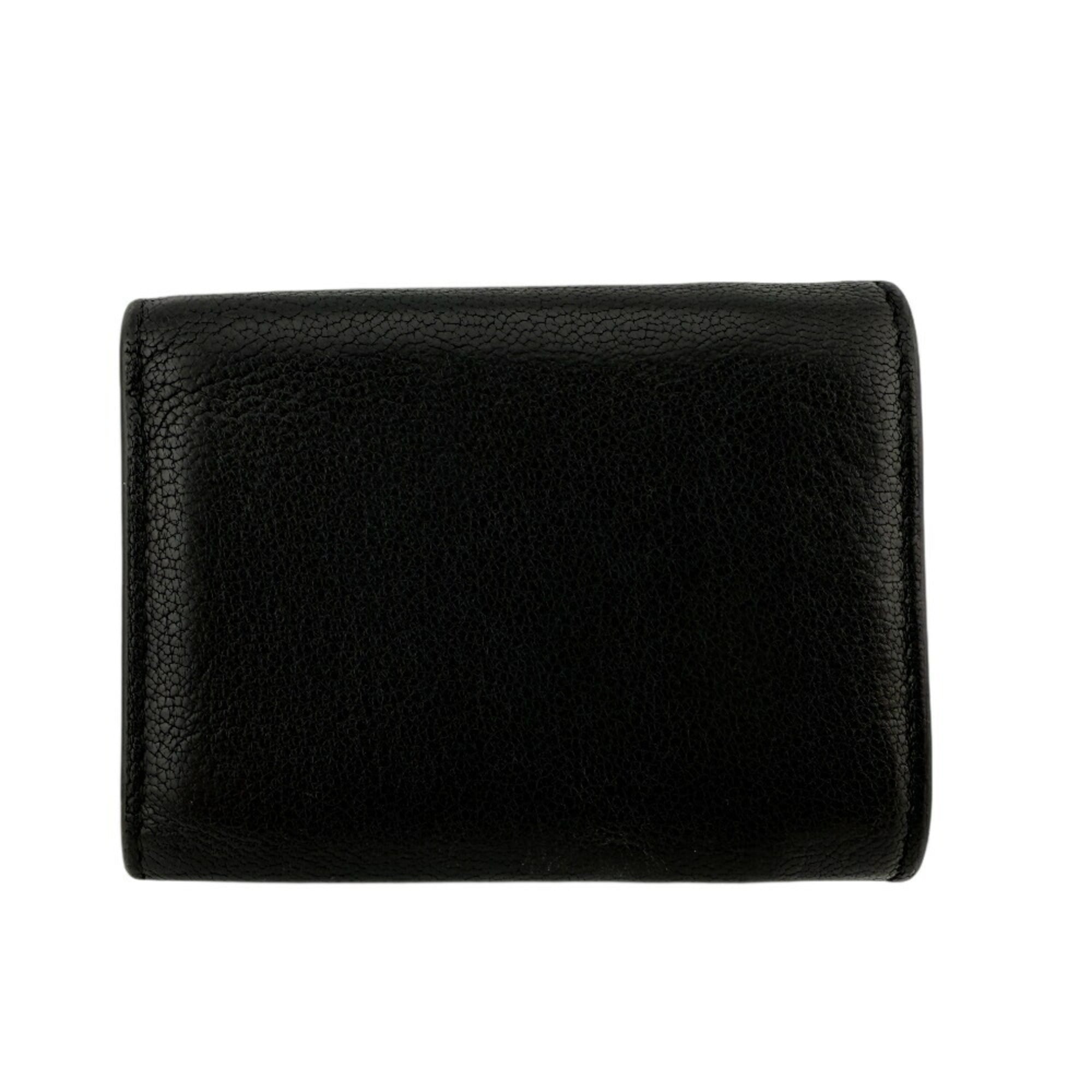Christian Dior Saddle Compact Wallet, Tri-fold Black, Women's