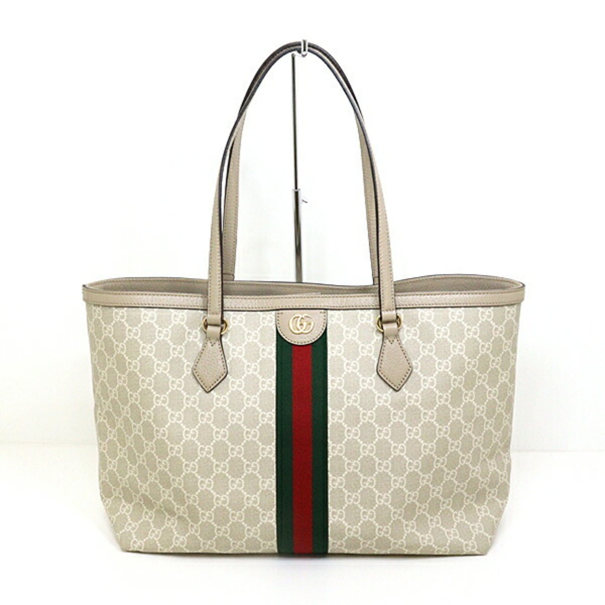GUCCI Ophidia Medium Tote Bag 631685 GG Supreme Canvas Beige — Like New