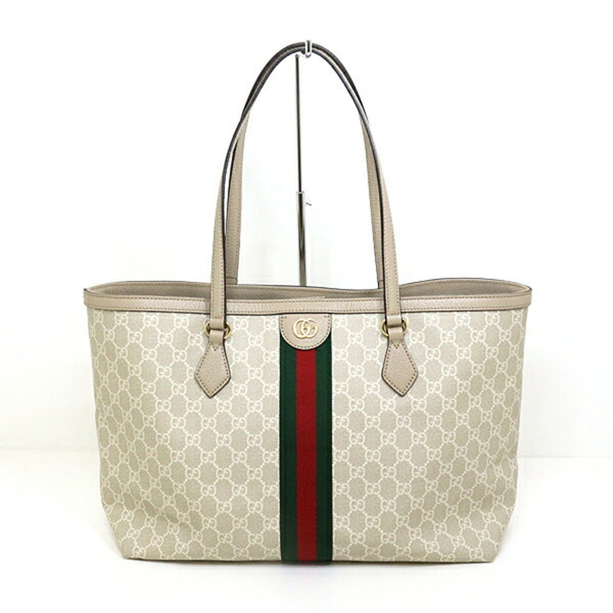 GUCCI Ophidia Medium Tote Bag 631685 GG Supreme Canvas Beige — Like New