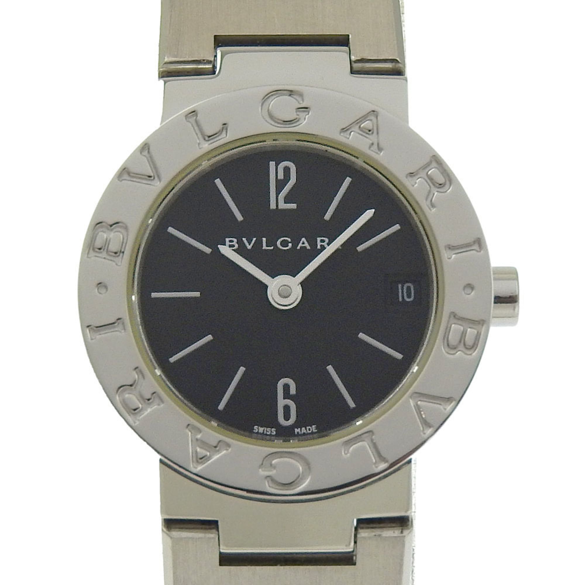 BVLGARI Watch BB23SS Stainless Steel Quartz Analog Display Black Dial Women's — Very Good