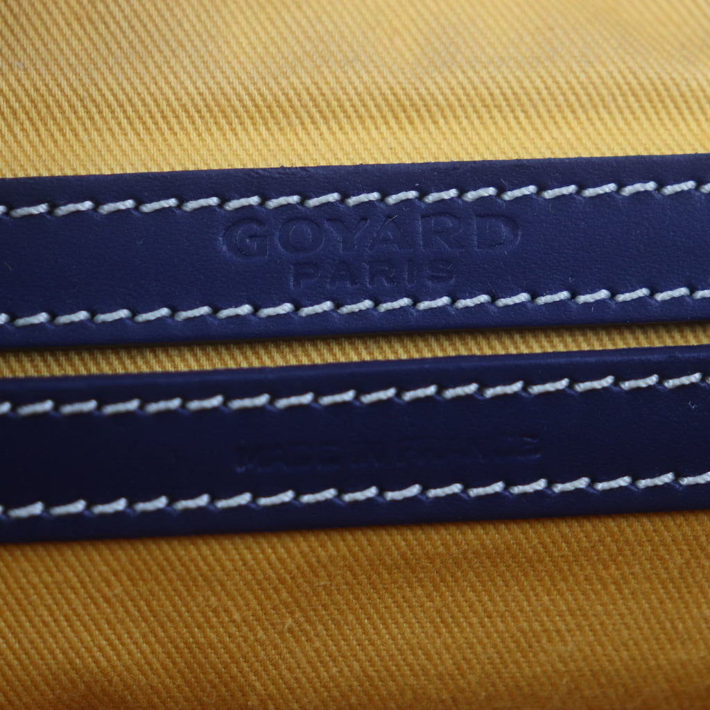 GOYARD Goyard Cap Vert PM Canvas and Leather Square Shoulder Bag with All-Over Print Logo, Navy, Includes Dust Bag, for Men Women