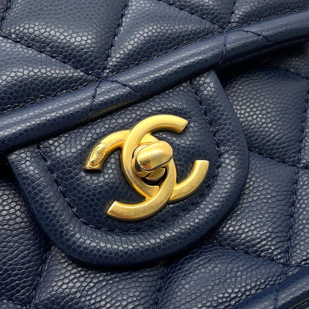 Chanel Chain Shoulder Bag Mini Matelassé Coco Mark Caviar Skin AS4406 CHANEL Handbag Women's — Like New