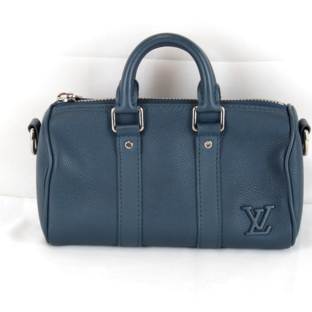 LOUIS VUITTON Aerogram Keepall XS Shoulder Bag with IC Chip, M81003, Leather Handbag, Blue, Women's