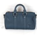 LOUIS VUITTON Aerogram Keepall XS Shoulder Bag with IC Chip, M81003, Leather Handbag, Blue, Women's