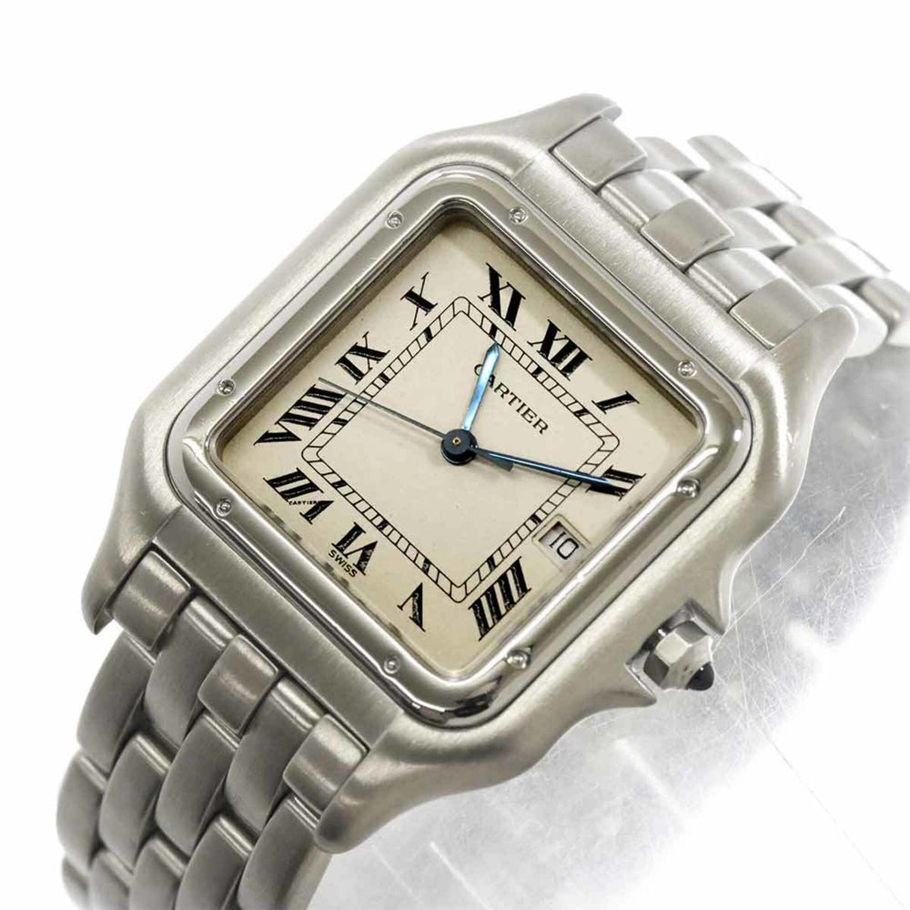 Cartier Panthère LM W25032P5 Men's Watch, Date, Ivory, Quartz Watch — Like New