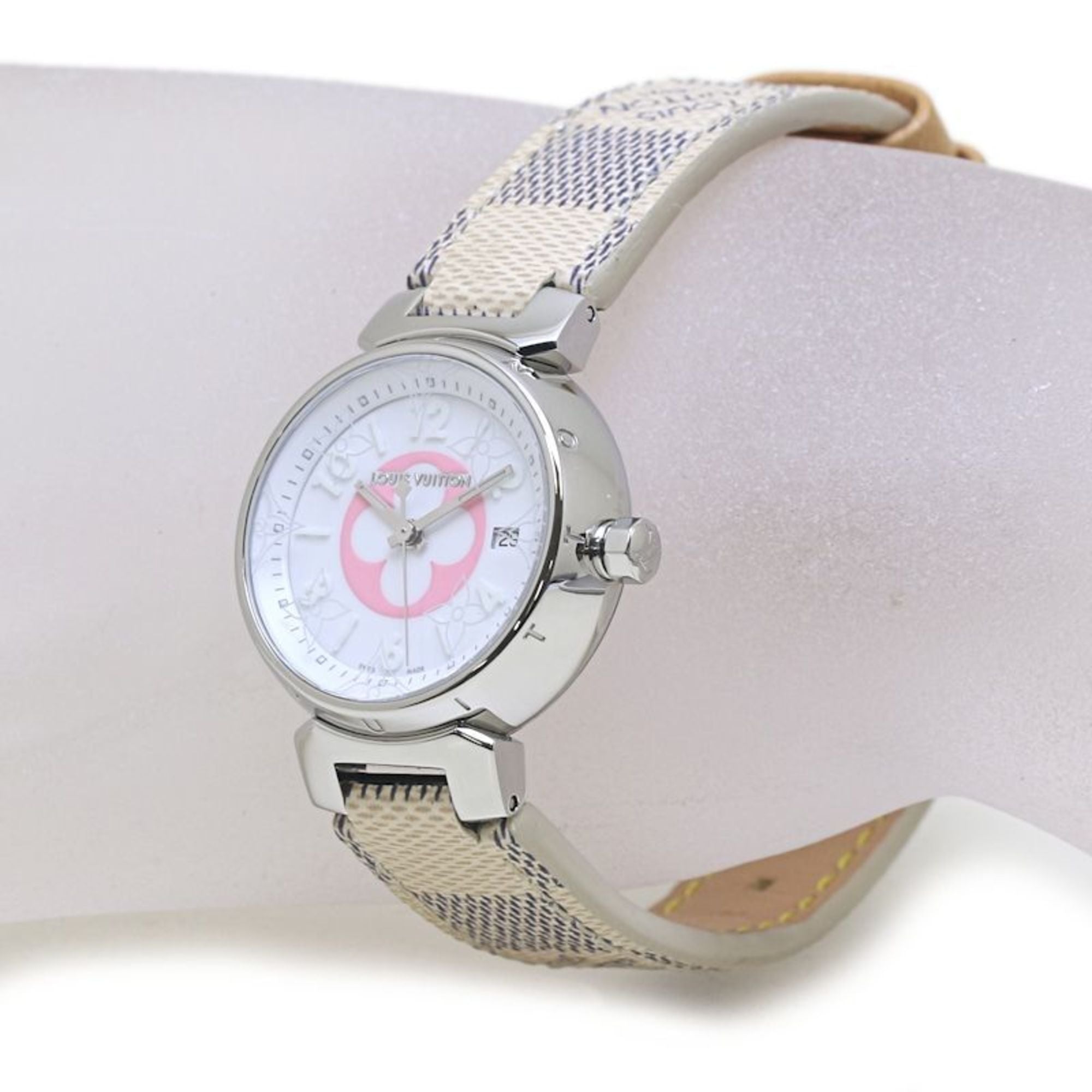 LOUIS VUITTON Tambour PM Azur 28mm QA007Z Japan Exclusive Women's Watch 40162 — Very Good