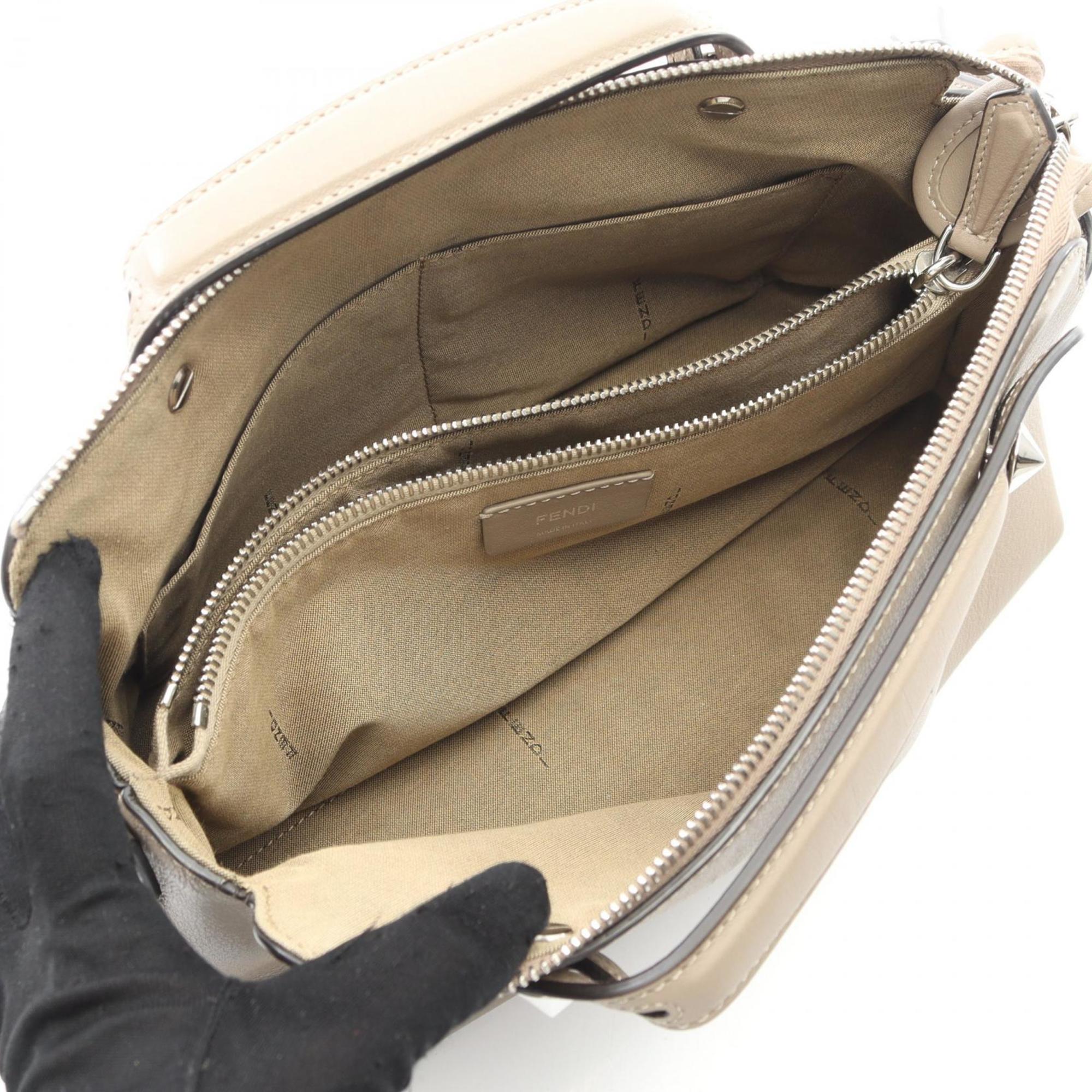 Fendi BY THE WAY MEDIUM Handbag, Leather, Women's, Beige, 8BL146 1D5