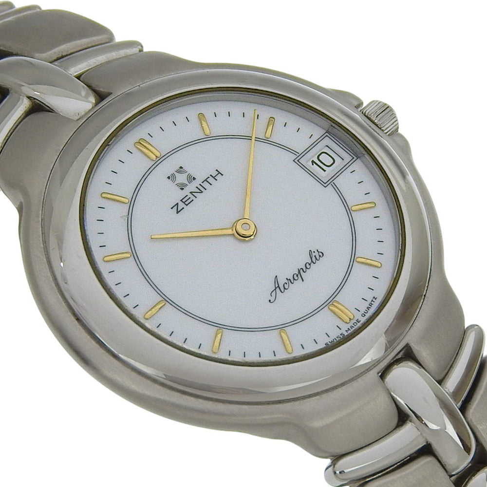 Zenith Acropolis Watch 02.7000.333 Stainless Steel Quartz Analog White Dial Men's — Good