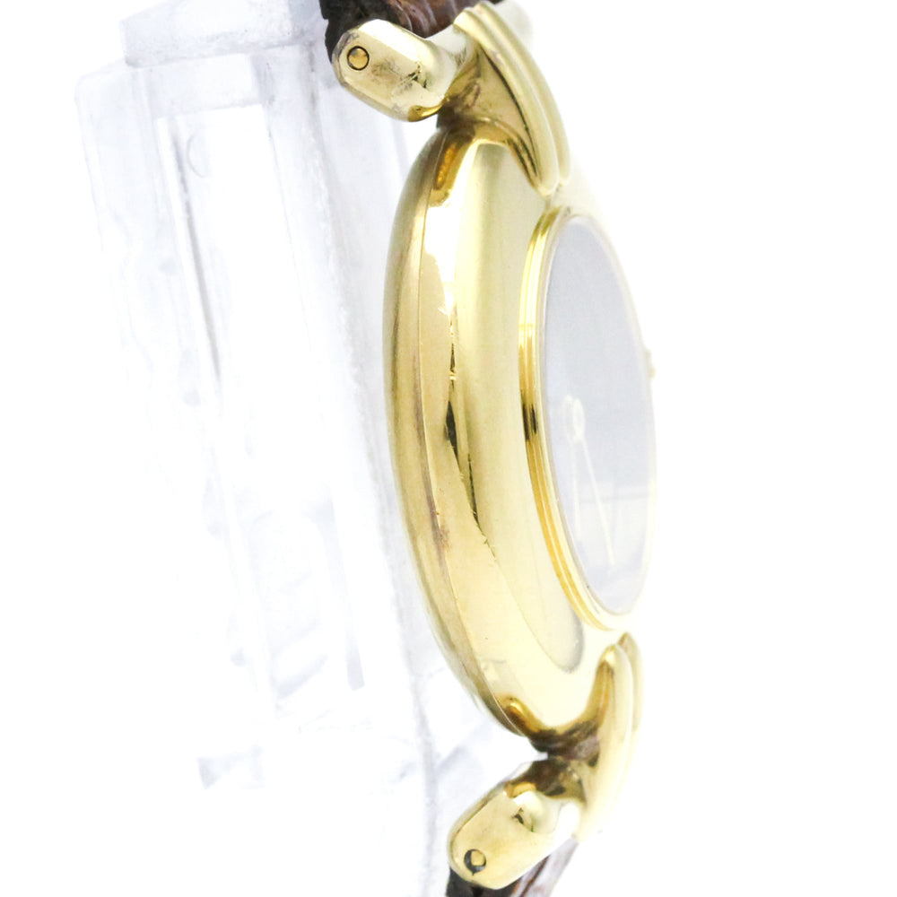 CARTIER Must Colisee Gold Plated Leather Quartz Ladies Watch 590002 — Good