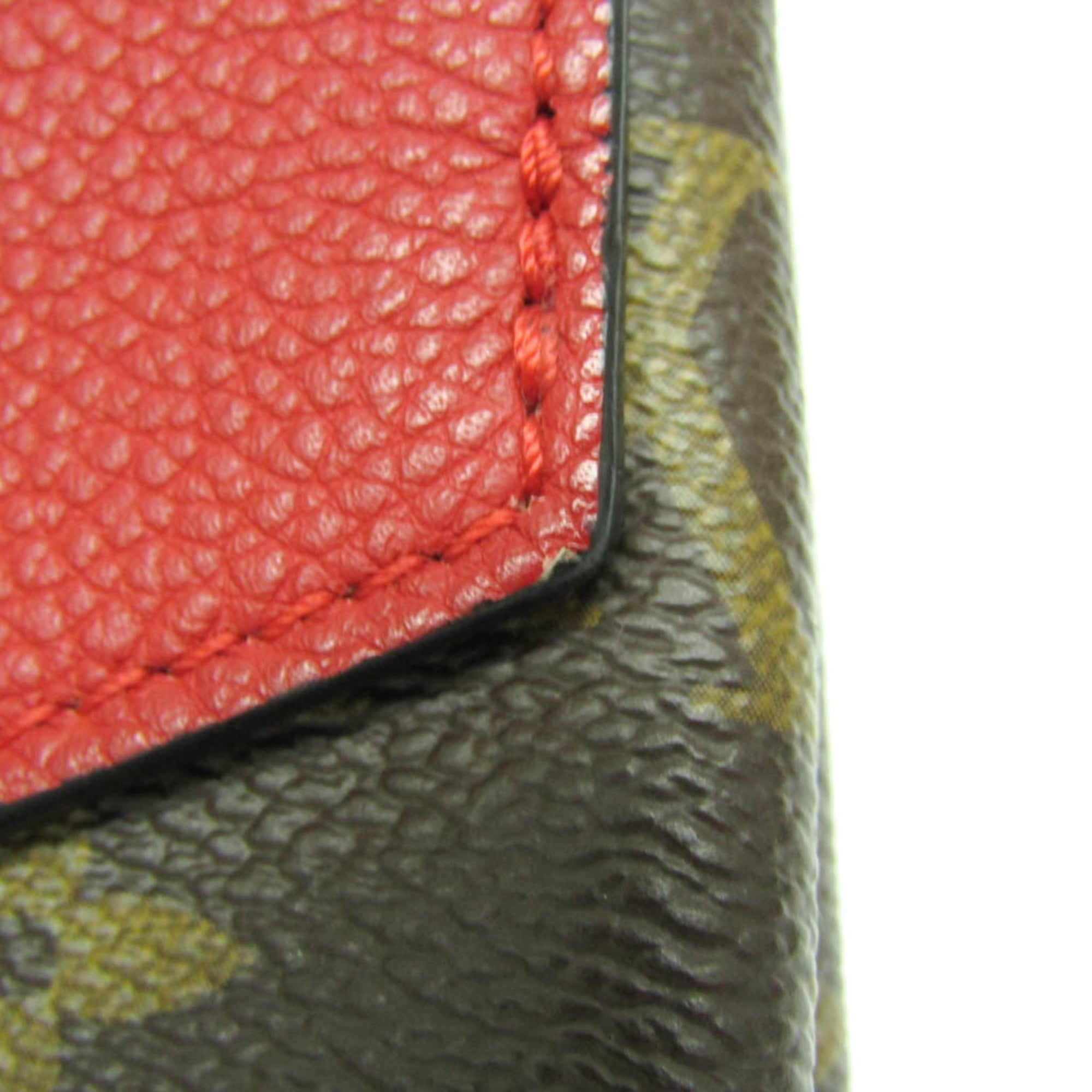 Louis Vuitton Monogram Saint Placide M43713 Women's Shoulder Bag Brown,Red Color — Like New
