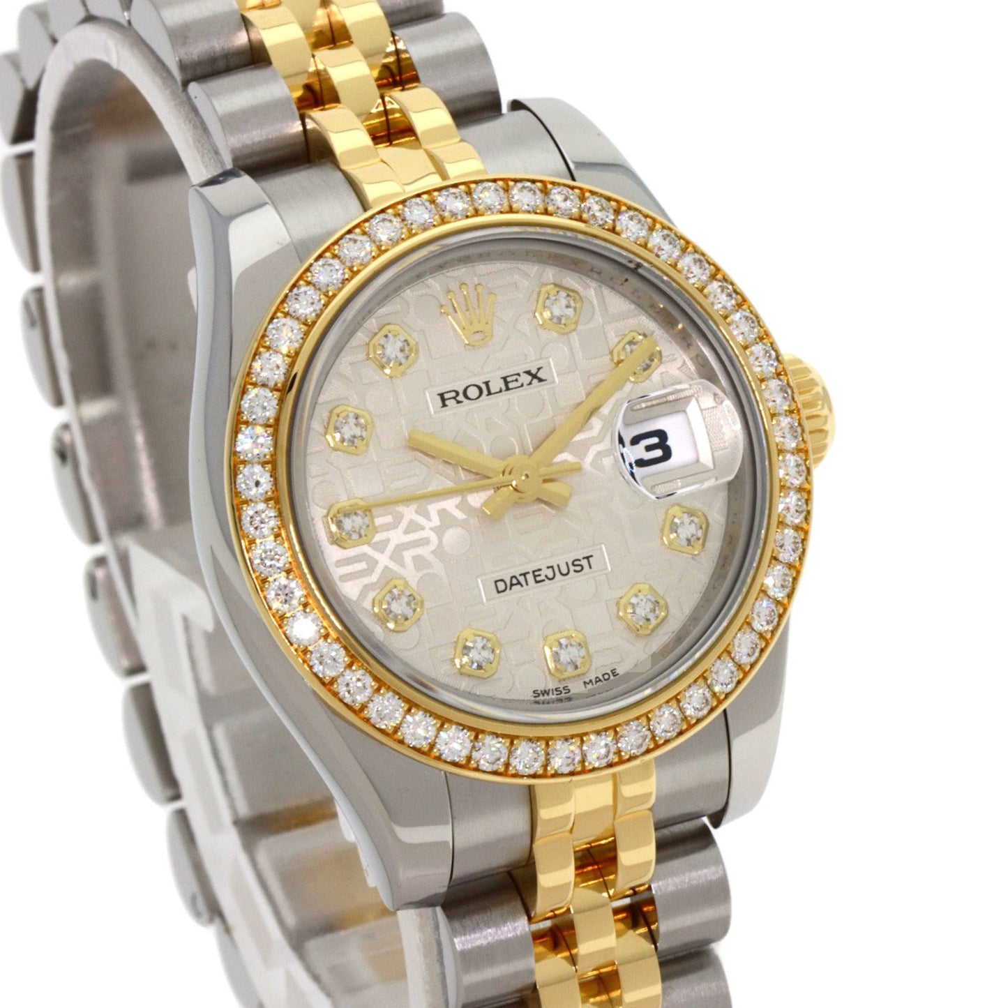 Rolex 179383G Datejust Bezel with 10 Diamonds, Stainless Steel/SSx18KYG/Diamond Women's Watch