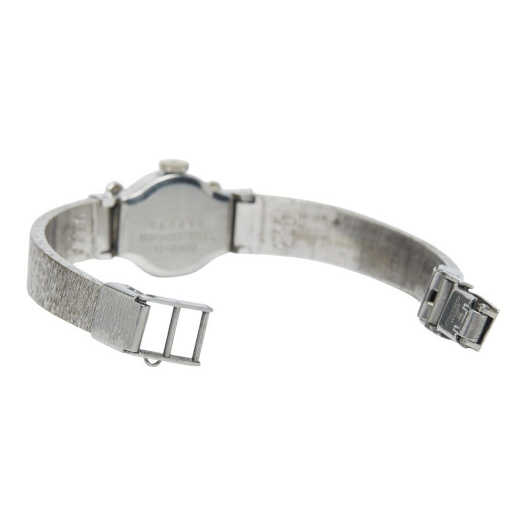 Seiko Rhinestone Watch 10-0900, Manual Winding, Silver Dial, Stainless Steel, Women's, SEIKO