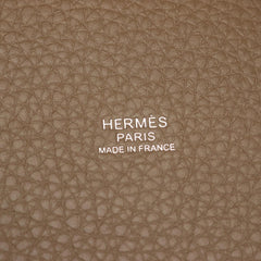 Hermes Picotin Lock MM Etoupe Handbag, Taurillon Clemence Leather, Women's, Gray, 060991CK — New - Store Return