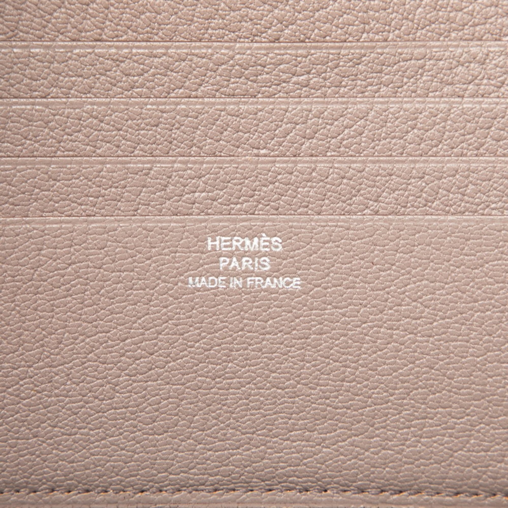Hermes Hermès Bearn Compact Bi-fold Wallet in Greige/Gray Chevre, Women's