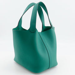 Hermes Hermès Picotin Lock 22 MM Handbag in Taurillon Maurice Vert Gate, 2022, Green, U A5 Strap Clasp, Women's — Like New