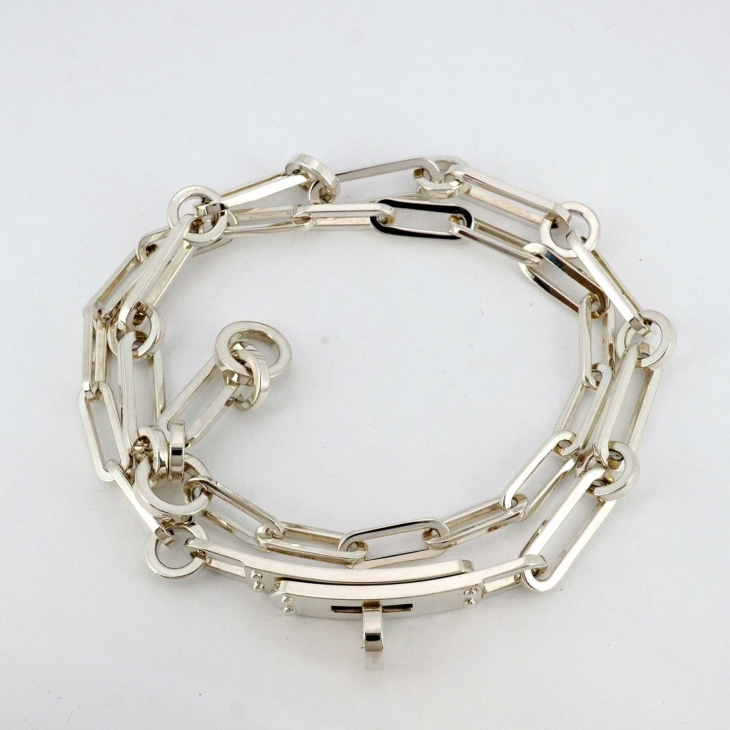 Hermes Hermès Kelly Chaine Double Tour Bracelet in 925 Sterling Silver for Men and Women