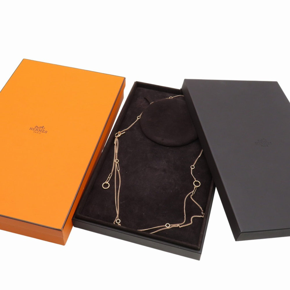 Hermes Like New Hermès Echappé KL8PG Long Necklace 750 Pink Gold 35.3g Jewelry 1314 — Like New