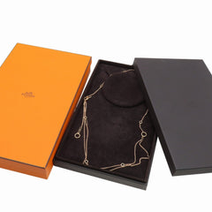 Hermes Like New Hermès Echappé KL8PG Long Necklace 750 Pink Gold 35.3g Jewelry 1314 — Like New