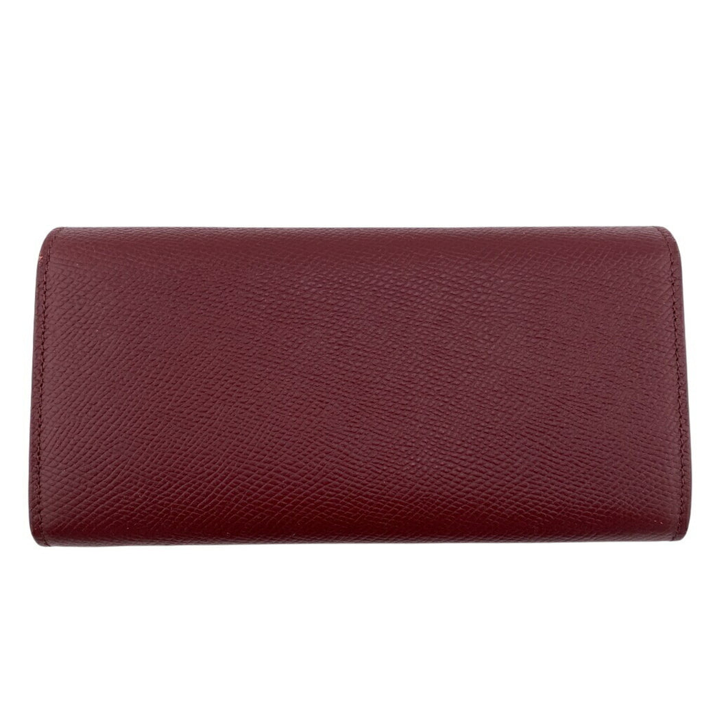 CELINE 10B563 BEL LARGE FLAP WALLET Long wallet Wine red Women's