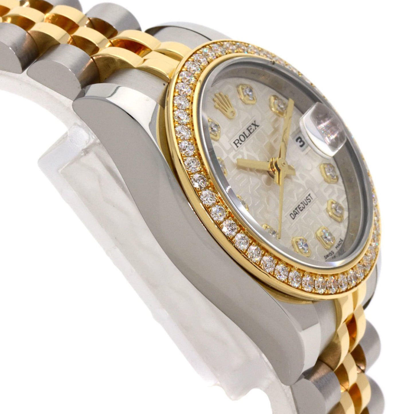 Rolex 179383G Datejust Bezel with 10 Diamonds, Stainless Steel/SSx18KYG/Diamond Women's Watch