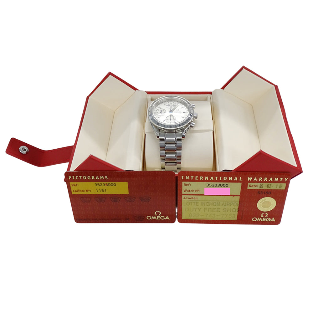 Omega Speedmaster 3523.30 Men's Watch, Brand Name, Triple Calendar, Automatic Winding, Stainless Steel (SS), Silver — Good