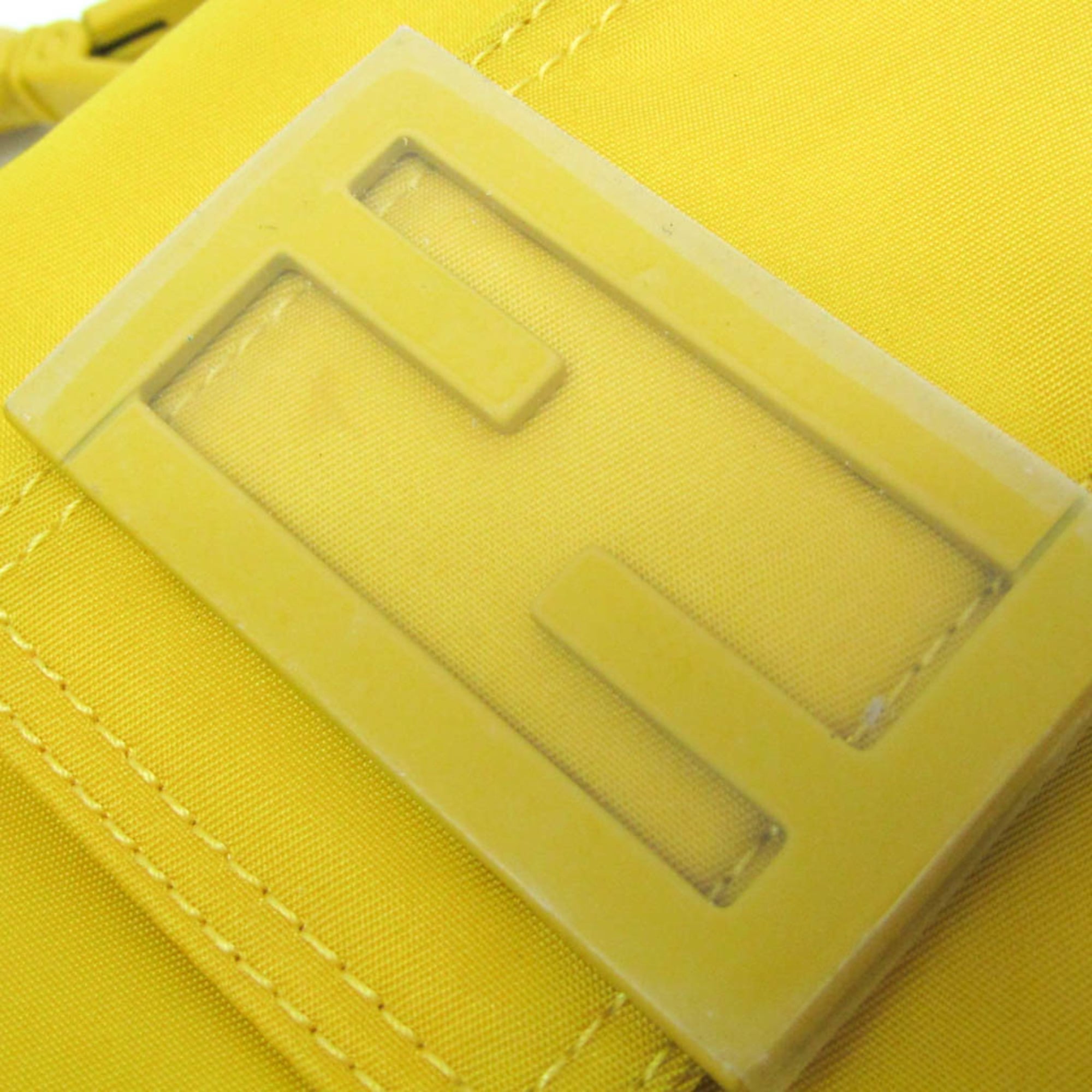 Fendi Baguette Phone Pouch 7AS056 Men,Women Nylon Shoulder Bag Yellow — Like New