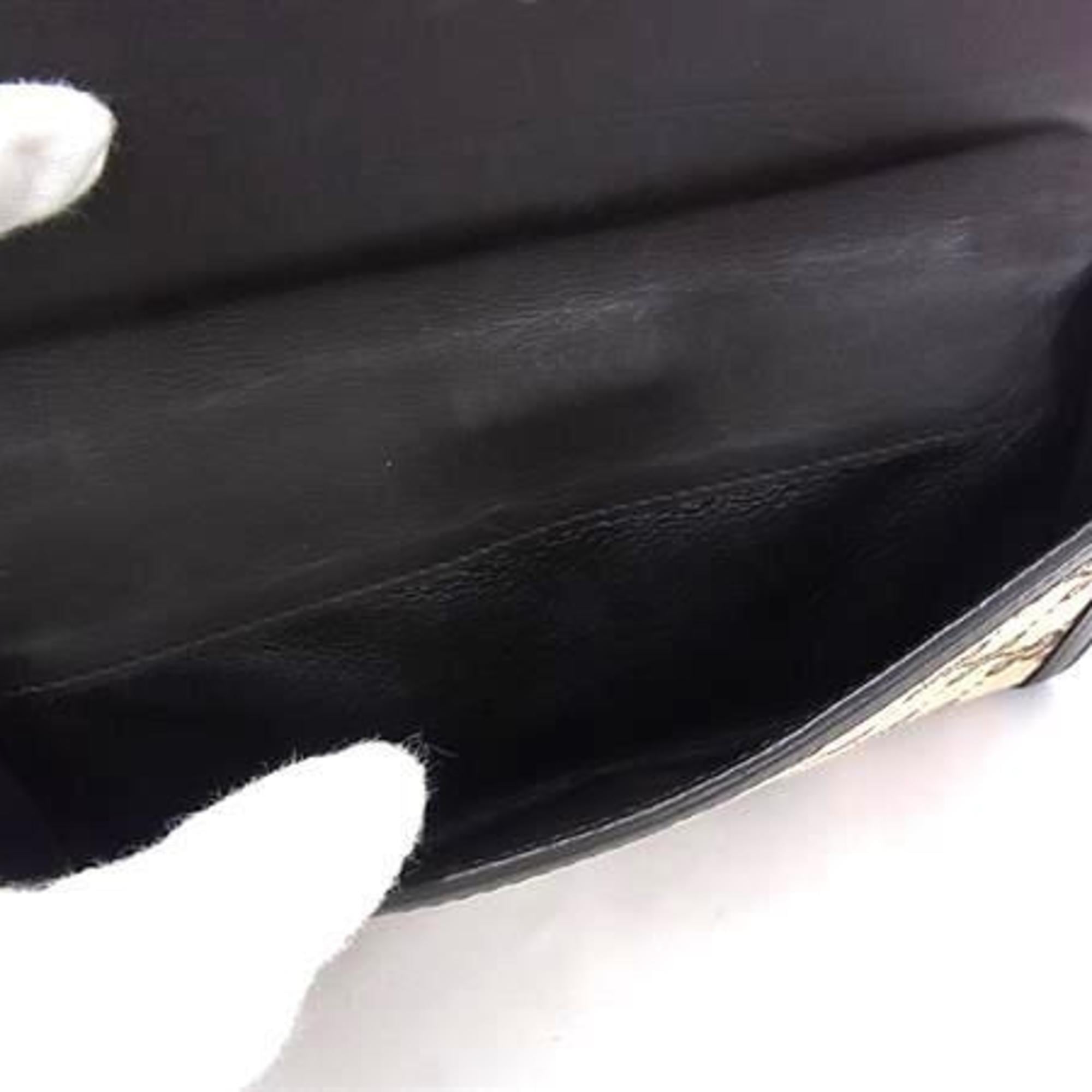 GUCCI Interlocking G Long Wallet 269970 Brown GG Canvas Leather Women's Double Stud Bifold