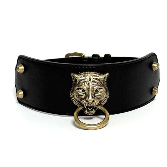 Gucci Women's Tiger Head Choker Necklace Leather