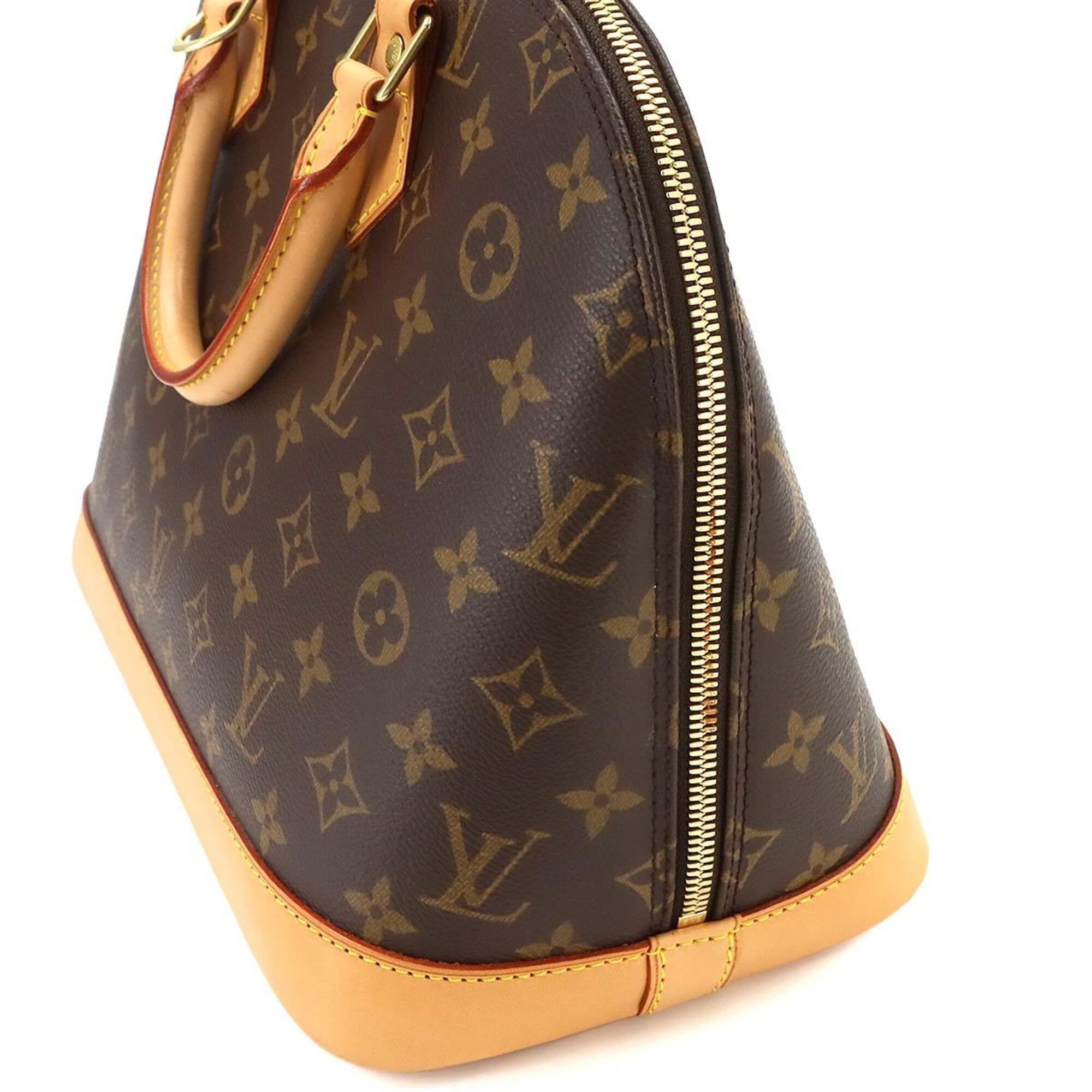 Louis Vuitton Monogram Alma Handbag, Brown, M51130, Gold Hardware — Like New