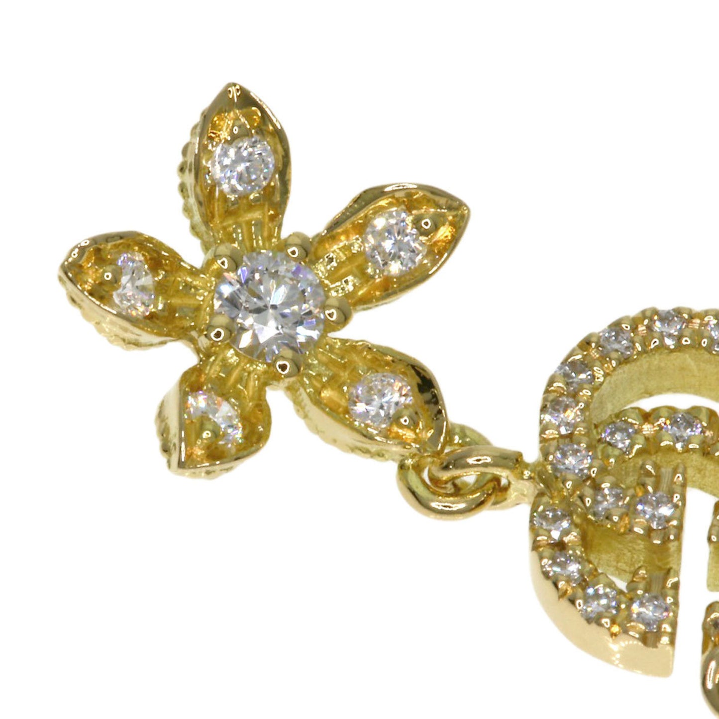 Gucci GG Flora Diamond Necklace in 18K Yellow Gold for Women