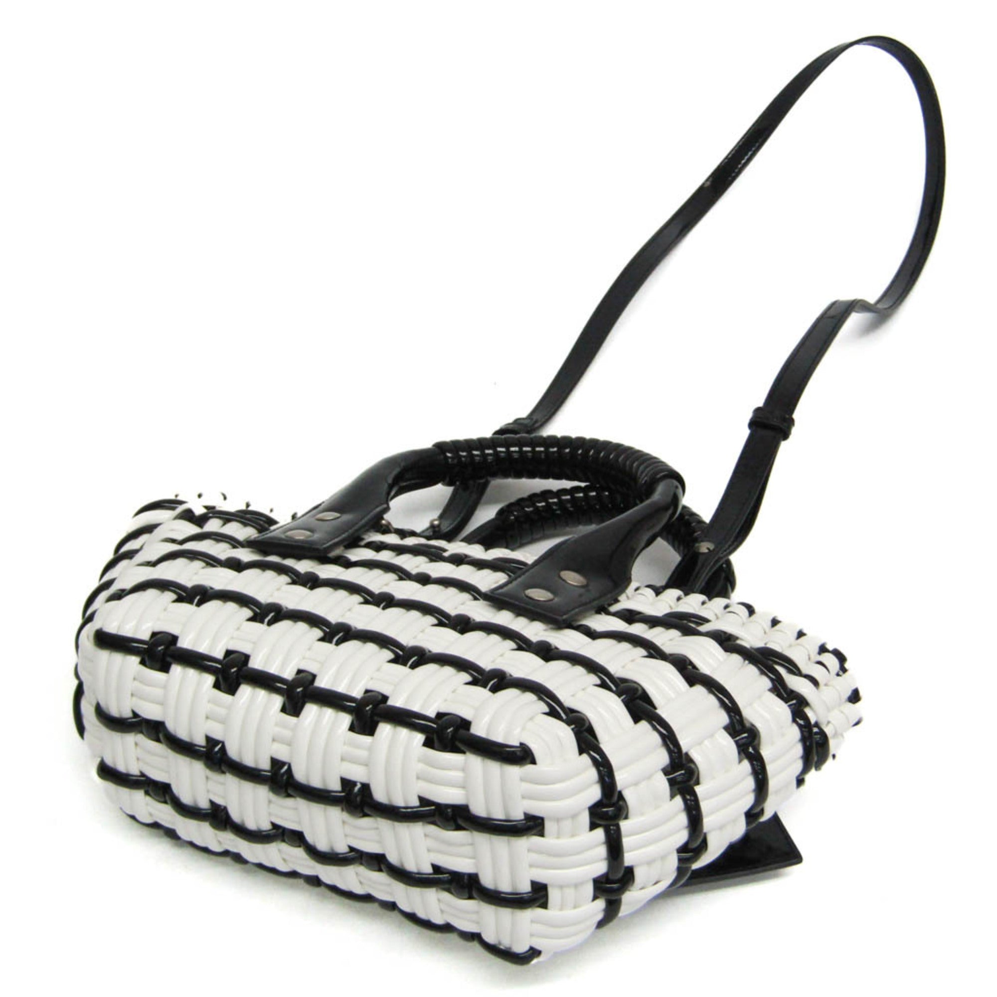 Balenciaga Bistro XXS 678028 Women's Leather Handbag,Shoulder Bag Black,White — Like New