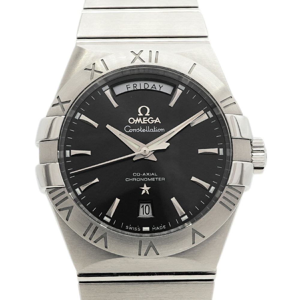 Omega Constellation Day-Date Co-Axial 123.10.38.22.01.001 Black Dial Men's Watch — Very Good