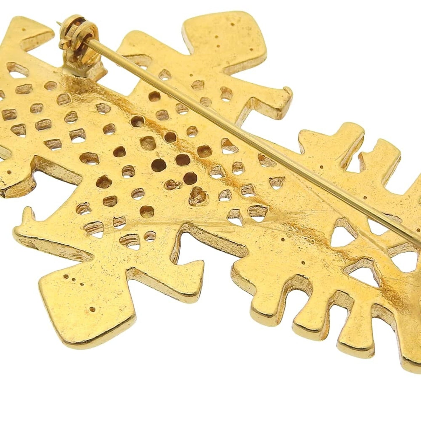 CHANEL Cross Brooch 94P GP Gold with Coco Mark